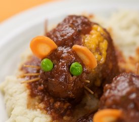 Baked Bloody Rats-Halloween Meatloaf