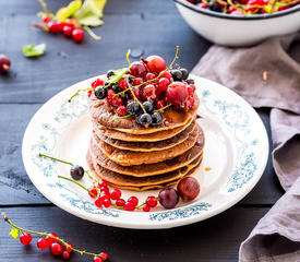 Almost Whole Wheat Sour Cream Pancakes