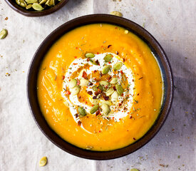 Butternut Squash Soup with Ginger and Lime