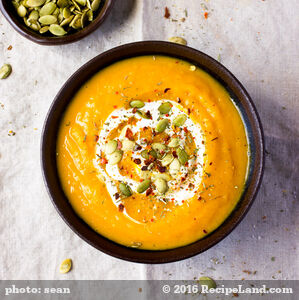 Butternut Squash Soup with Ginger and Lime