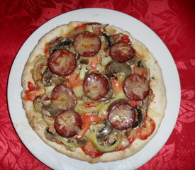 Healthy Pepperoni and Veggie Pizza