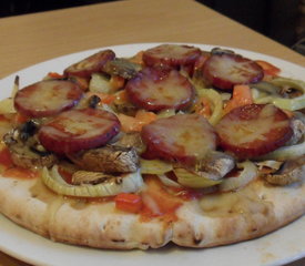 Healthy Pepperoni and Veggie Pizza