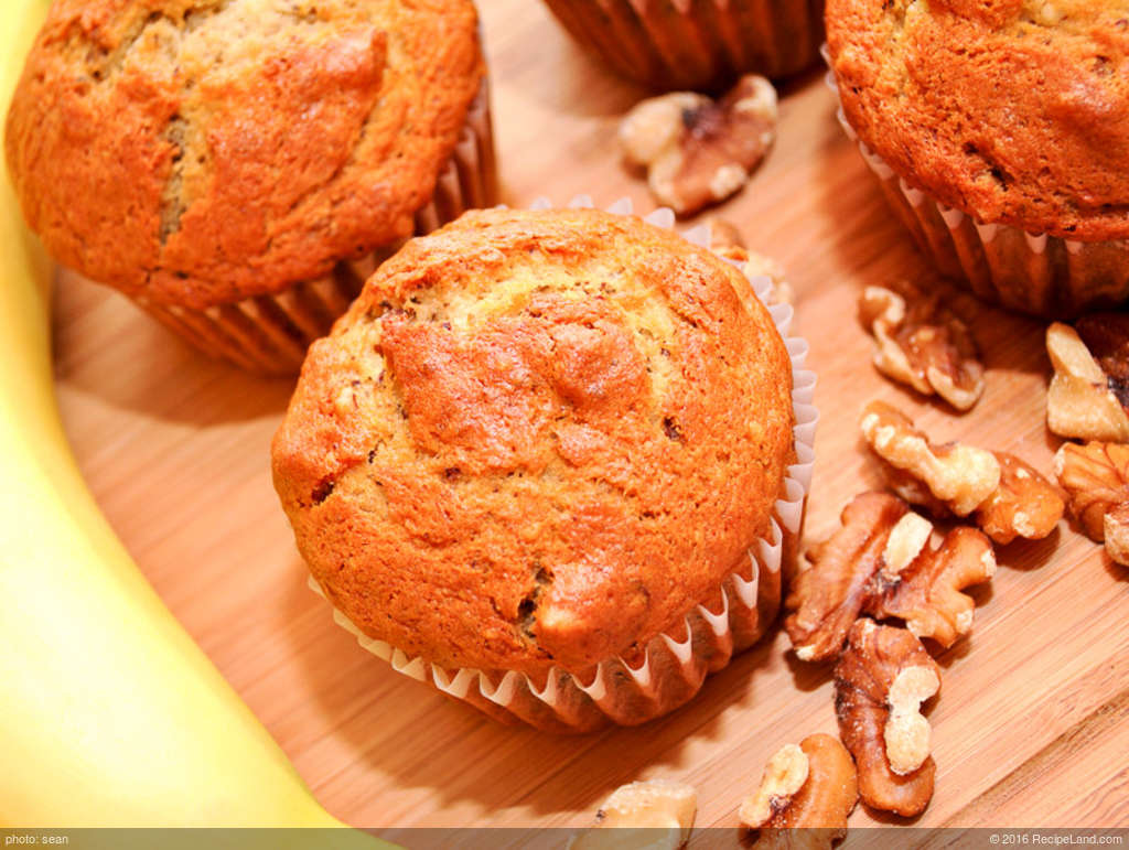 Banana Raisin Walnut Muffins recipe