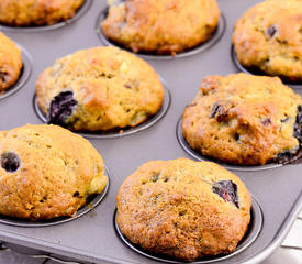 Berry Banana Sour Cream Muffins