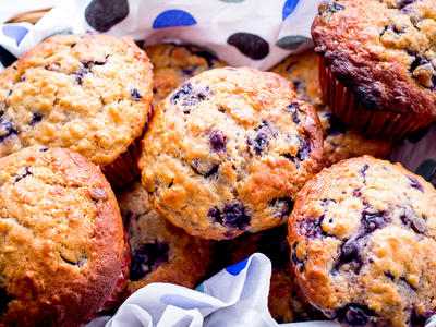 Blueberry Bran Honey Muffins