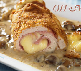 Chicken Cordon Bleu with Creamy Mushroom Sauce