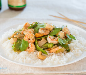 Ginger Shrimp with Snow Peas and Water Chestnuts