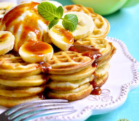 Banana Rolled Oat Waffles