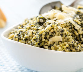 Israeli Couscous with Spinach and Parmesan Cheese