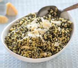 Israeli Couscous with Spinach and Parmesan Cheese