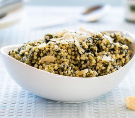 Israeli Couscous with Spinach and Parmesan Cheese