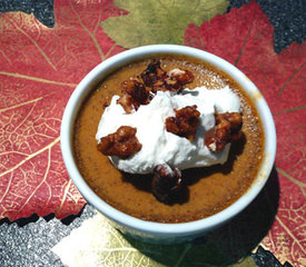 Pumpkin Maple Custards with Honey Glazed Walnuts