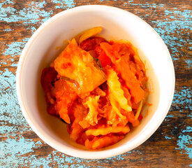 Cabbage, Carrot, and Green Pepper Kimchi