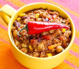 Chickpea, Corn and Kidney Bean Chili