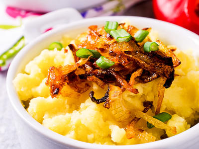 Grainy Mustard Mashed Creamy Potatoes