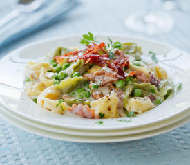 Tortellini with Peas and Prosciutto