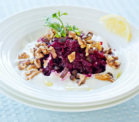 Beet, Walnuts, Dry Prunes and Garlic Salad