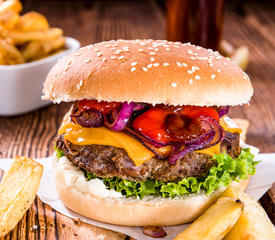 Burgers with Caramelized Onions