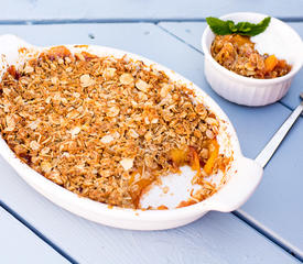 Peach Honey Crisps with Oat, Almond and Coconut Topping