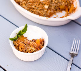 Peach Honey Crisps with Oat, Almond and Coconut Topping