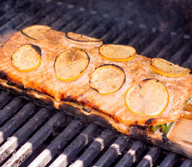 Ginger Cedar Planked Salmon with Maple Glaze