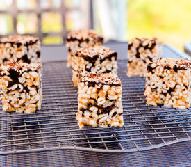 Chocolate and Peanut Butter Puffed Rice Bars