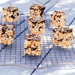 Chocolate and Peanut Butter Puffed Rice Bars