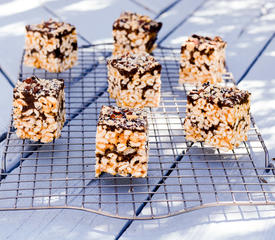 Chocolate and Peanut Butter Puffed Rice Bars