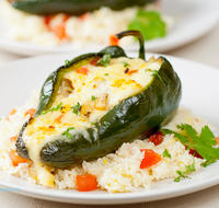 Chicken Cheese Stuffed Poblano Peppers