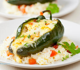 Chicken Cheese Stuffed Poblano Peppers