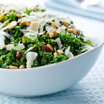 Kale Salad with Pinenuts, Currants and Parmesan