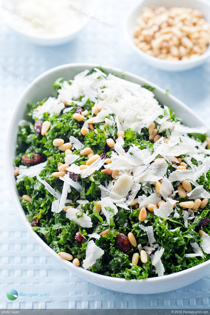 Kale Salad with Pinenuts, Currants and Parmesan Recipe