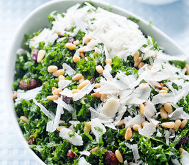 Kale Salad with Pinenuts, Currants and Parmesan