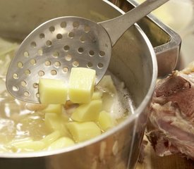 French Cabbage and Bean Soup with ham and potatoes 