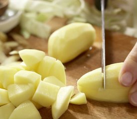 French Cabbage and Bean Soup with ham and potatoes 