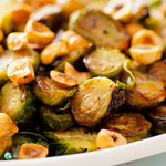 Maple Roasted Brussel Sprouts With Toasted Hazelnuts