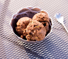 Chocolate Ice Cream With Chocolate Chunks and Pistachios 