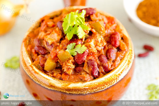 Turkey chili recipe close-up