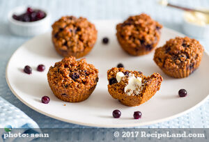 Blueberry Bran Molasses Muffins