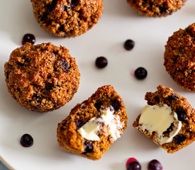 Blueberry Bran Molasses Muffins