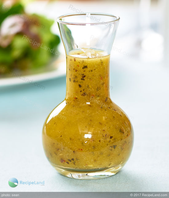 Italian salad dressing from scratch, close-up