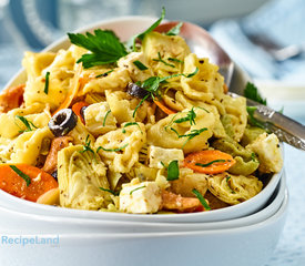 Tortellini with Artichokes, Olives and Feta Cheese