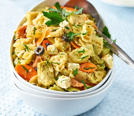 Tortellini with Artichokes, Olives and Feta Cheese