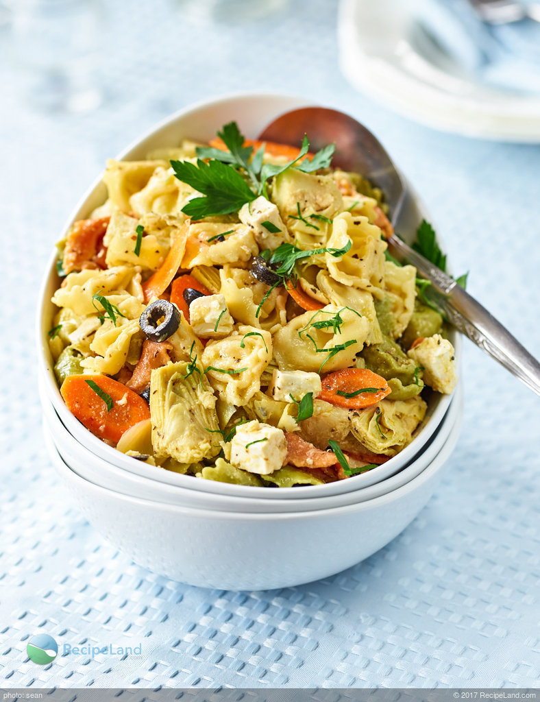 Tortellini with Artichokes, Olives and Feta Cheese