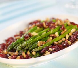 Asparagus with Cranberries and Pine Nuts 