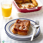 Our best french toast recipe.  Overnight caramel french toast with pecans. Prep the night before and it's ready to pop in the oven in the morning. 