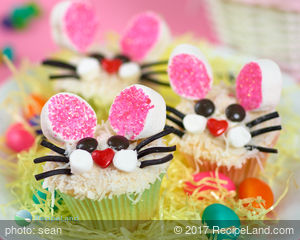 Bunny Face Easter Cupcakes