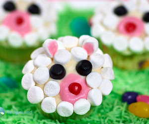 Easter Lamb Face Cupcakes