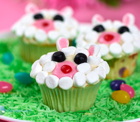 Easter Lamb Face Cupcakes