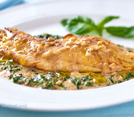 Snapper with Basil Cream Sauce